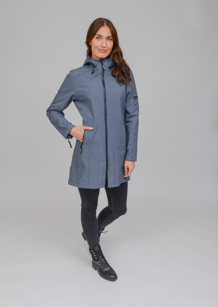 Ilse Jacobsen Rain7 Softshell Raincoat , Blue Grey