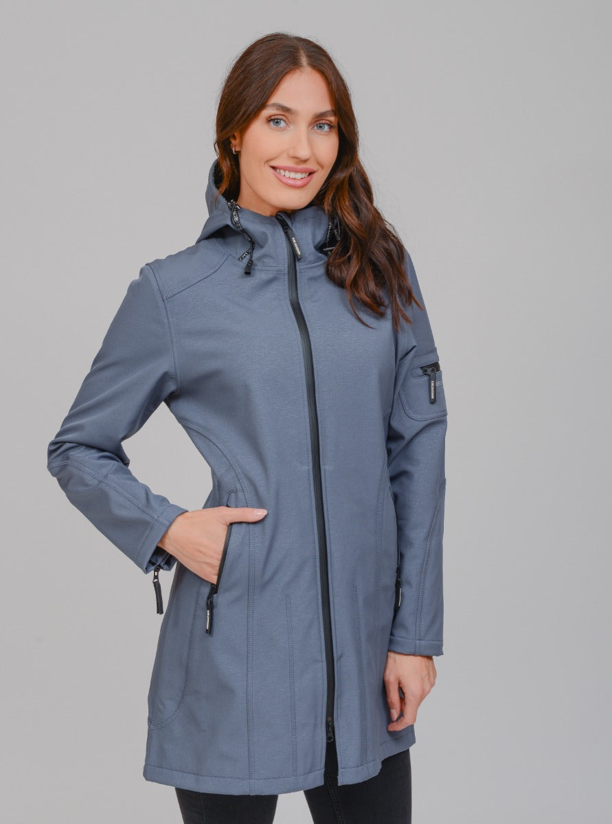Ilse Jacobsen Softshell Raincoat Blue Grey - Main Image