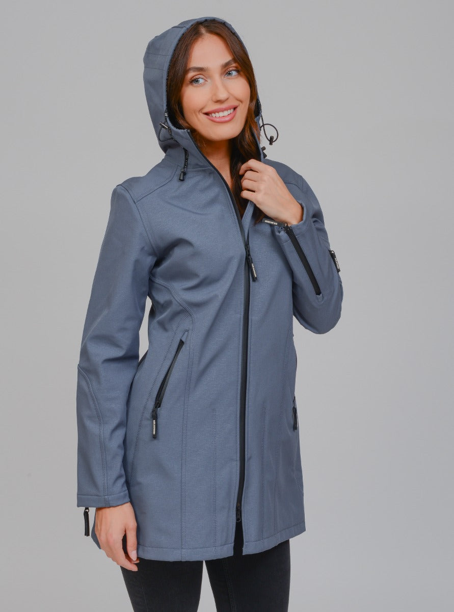 Ilse Jacobsen Rain7 Softshell Raincoat , Blue Grey