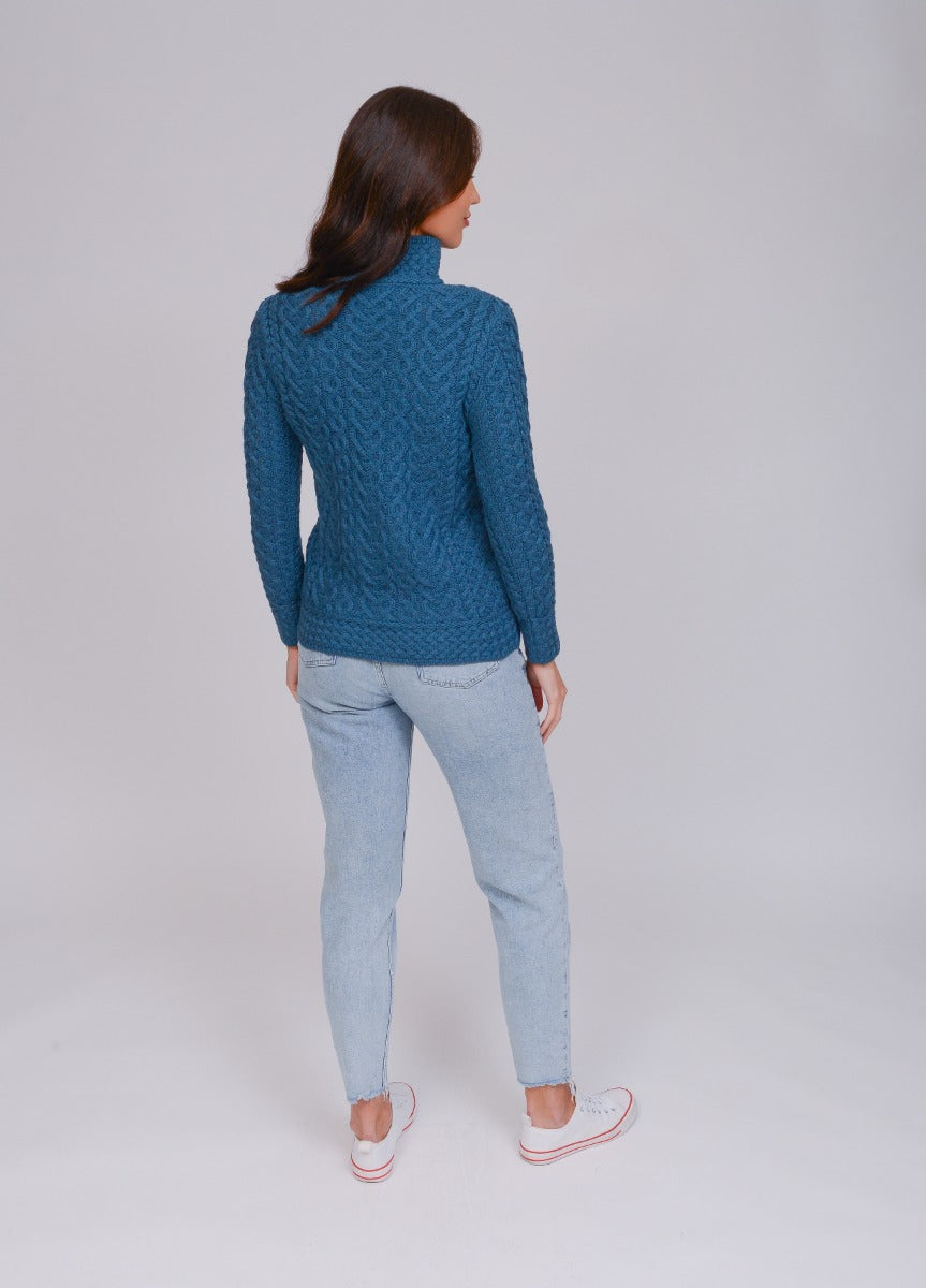 West End Knitwear| Supersoft High Neck Sweater | Teal | C4767