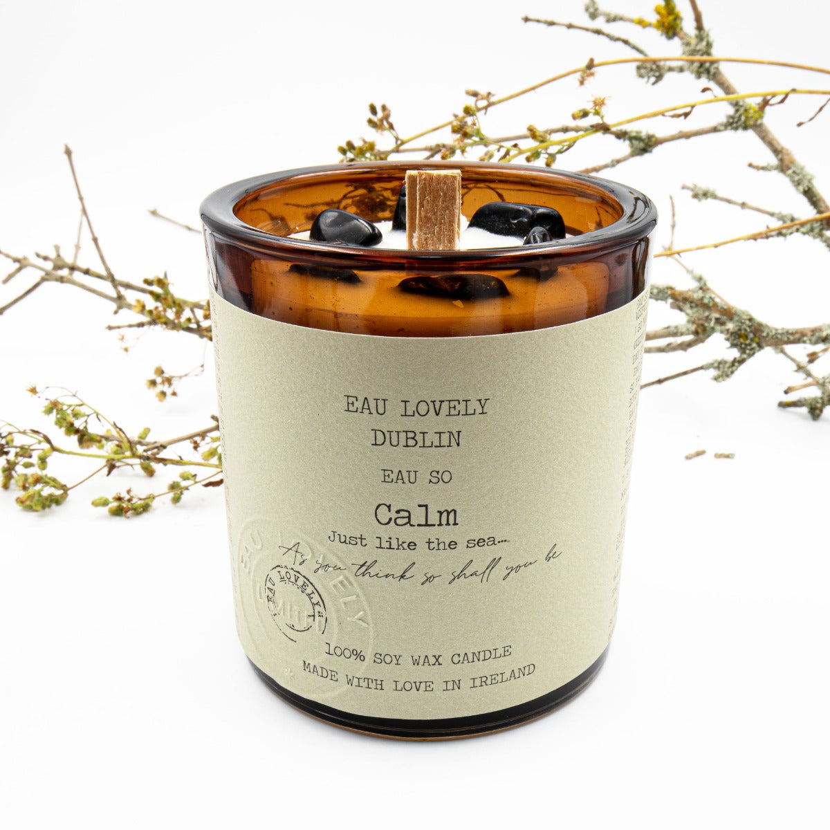 Eau Lovely | Eau So Calm Candle with Black Hematite