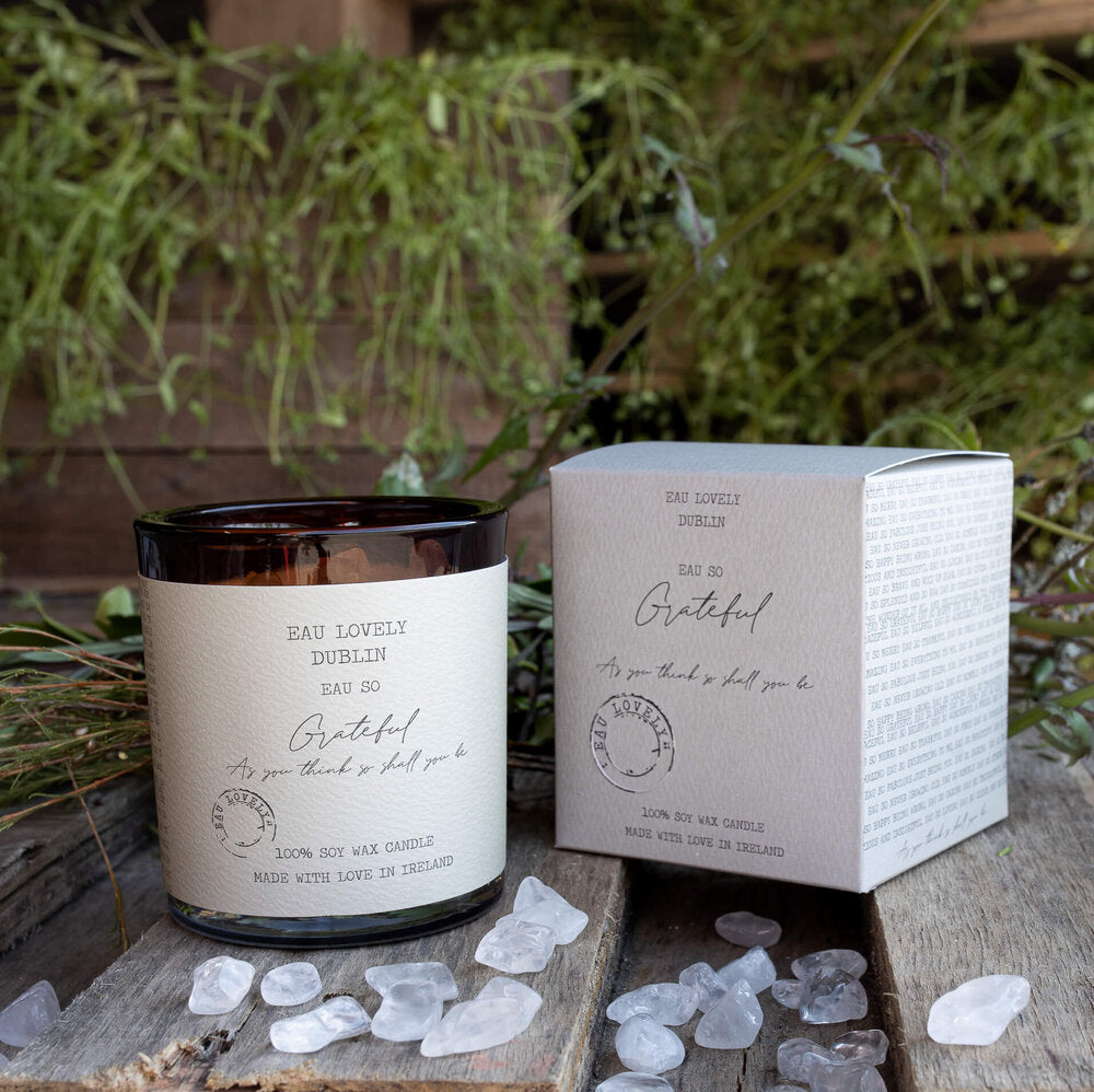 Eau Lovely | Eau So Grateful Candle with Moonstone