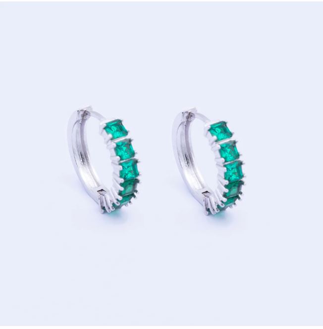 Knight & Day | Classic Emerald Hoops