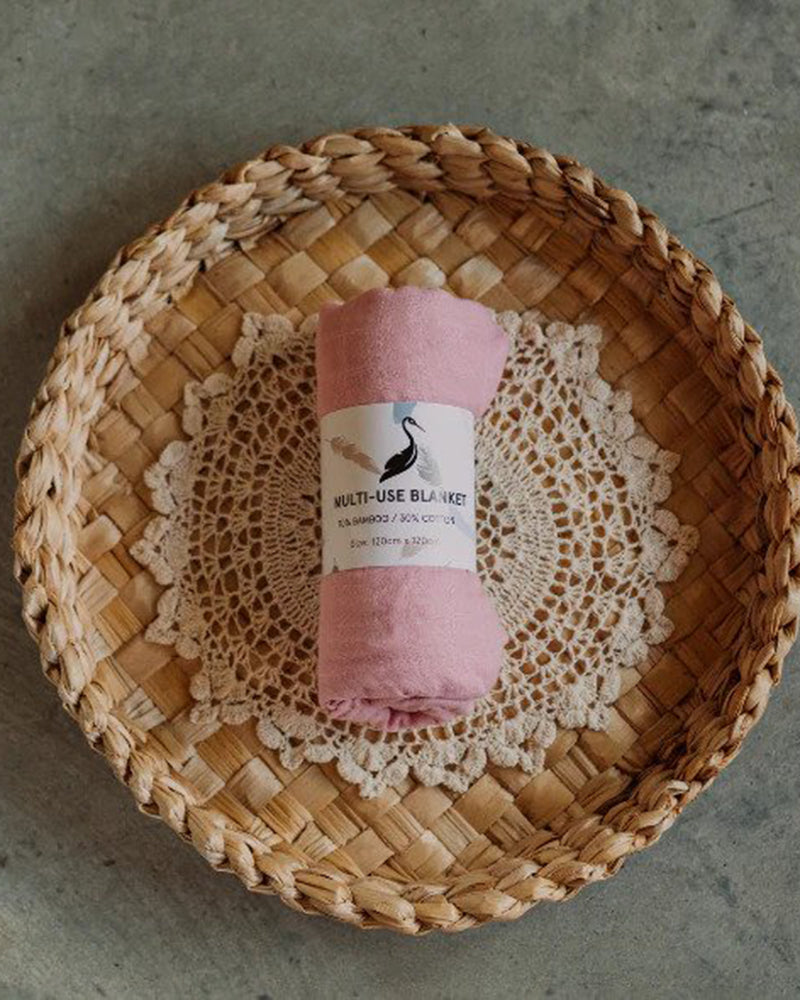 Stork & Co | Bamboo Baby Blanket -Pink