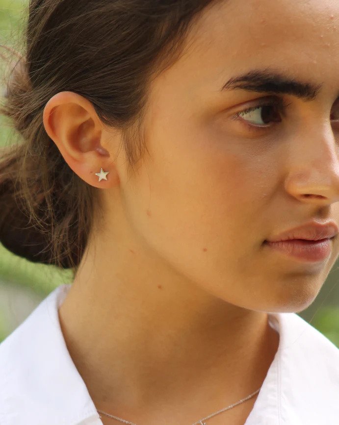 Mary-K Silver Star Stud Earrings