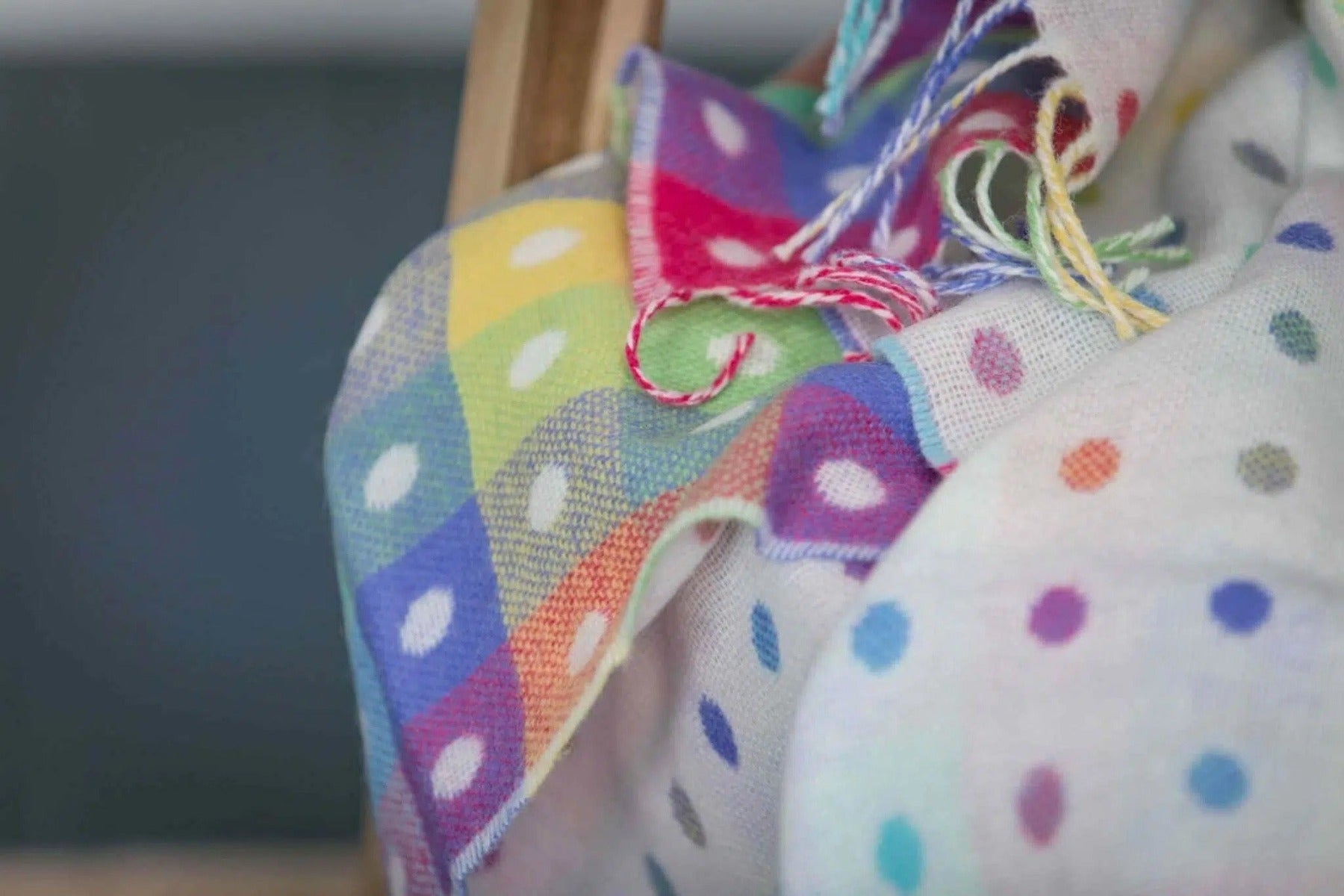 Foxford Wollen Mills | Rainbow Spotted Baby Blanket
