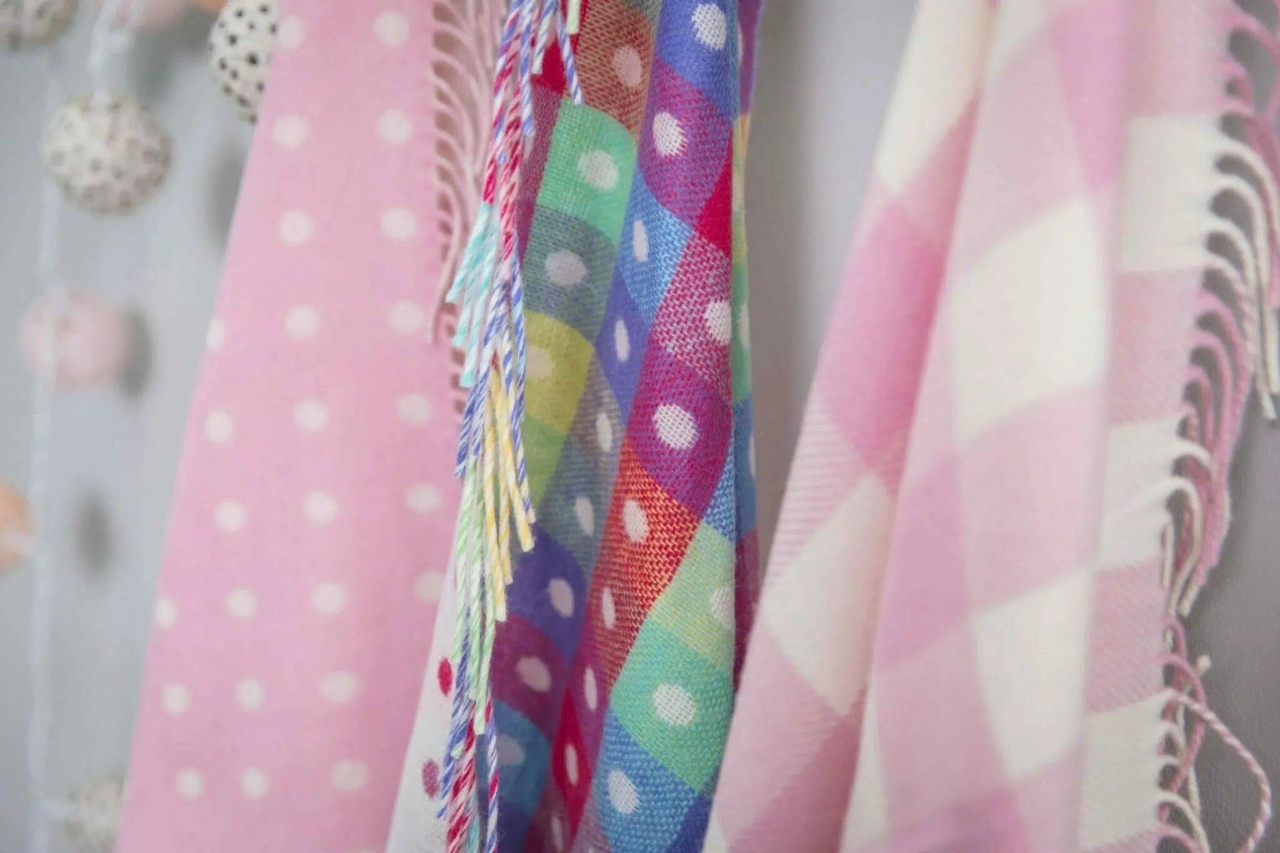 Foxford Rainbow Spot Lambswool Baby Blanket