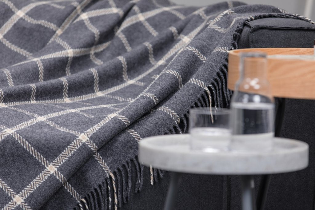 Foxford Woollen Mills The Murrisk Throw , Charcoal