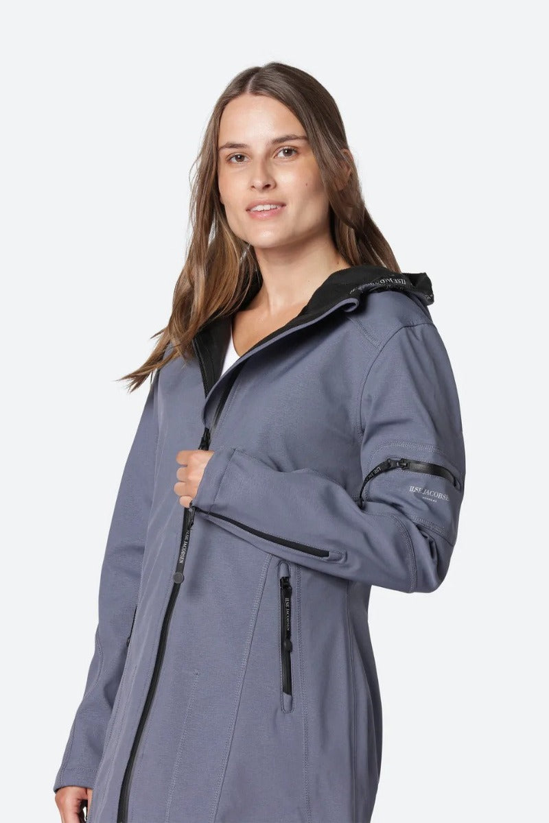 Ilse Jacobsen Rain7 Softshell Raincoat , Blue Grey