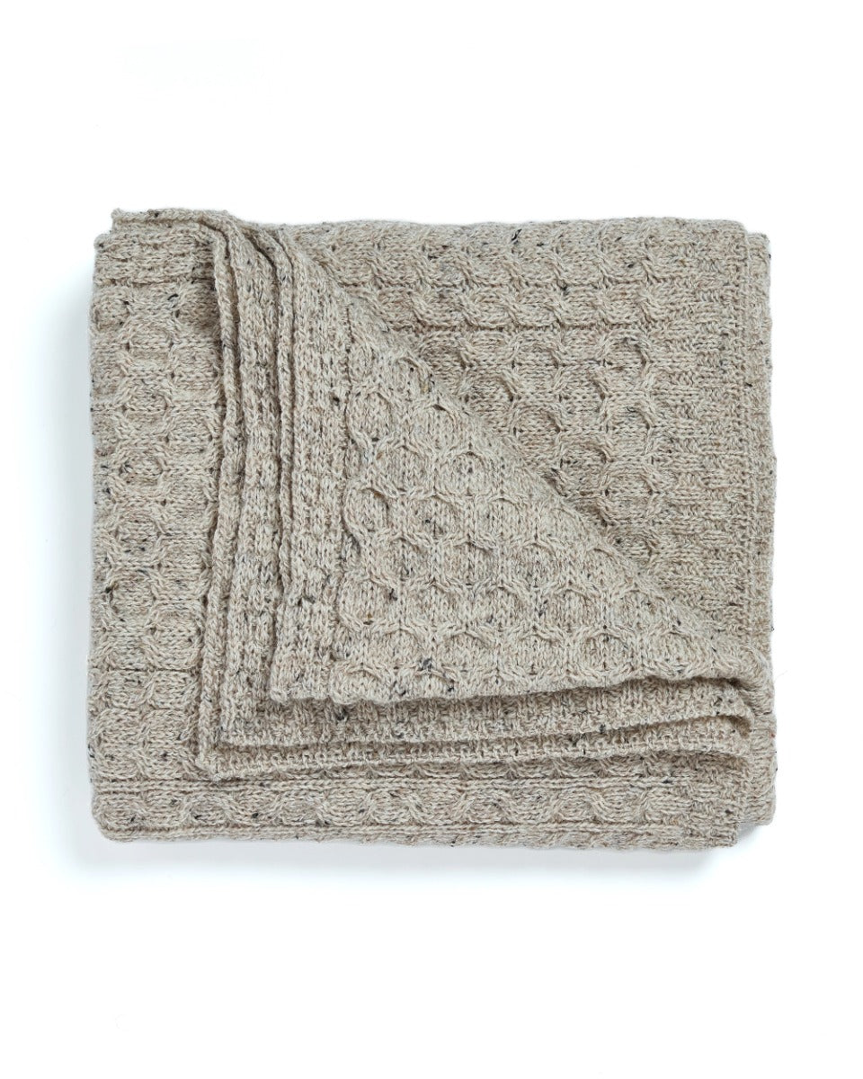 100% Wool Aran Honeycomb Blanket | Skiddaw