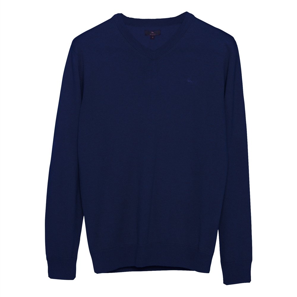 Magee | Lunnaigh V Neck Jumper - Navy