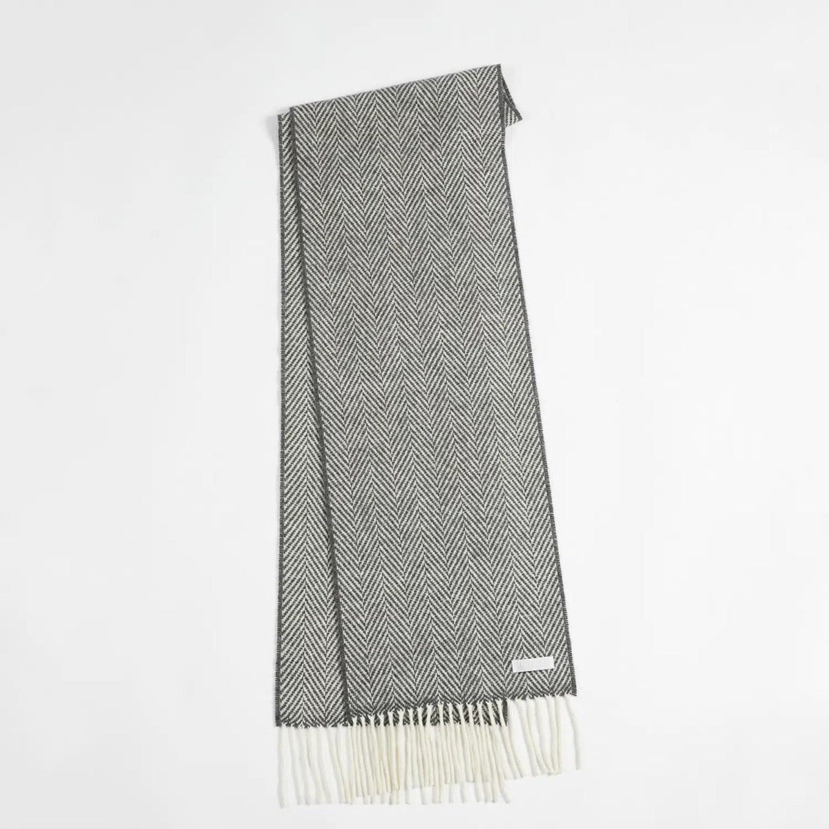 Foxford Woollen Mills | Oxford & White Herringbone Scarf