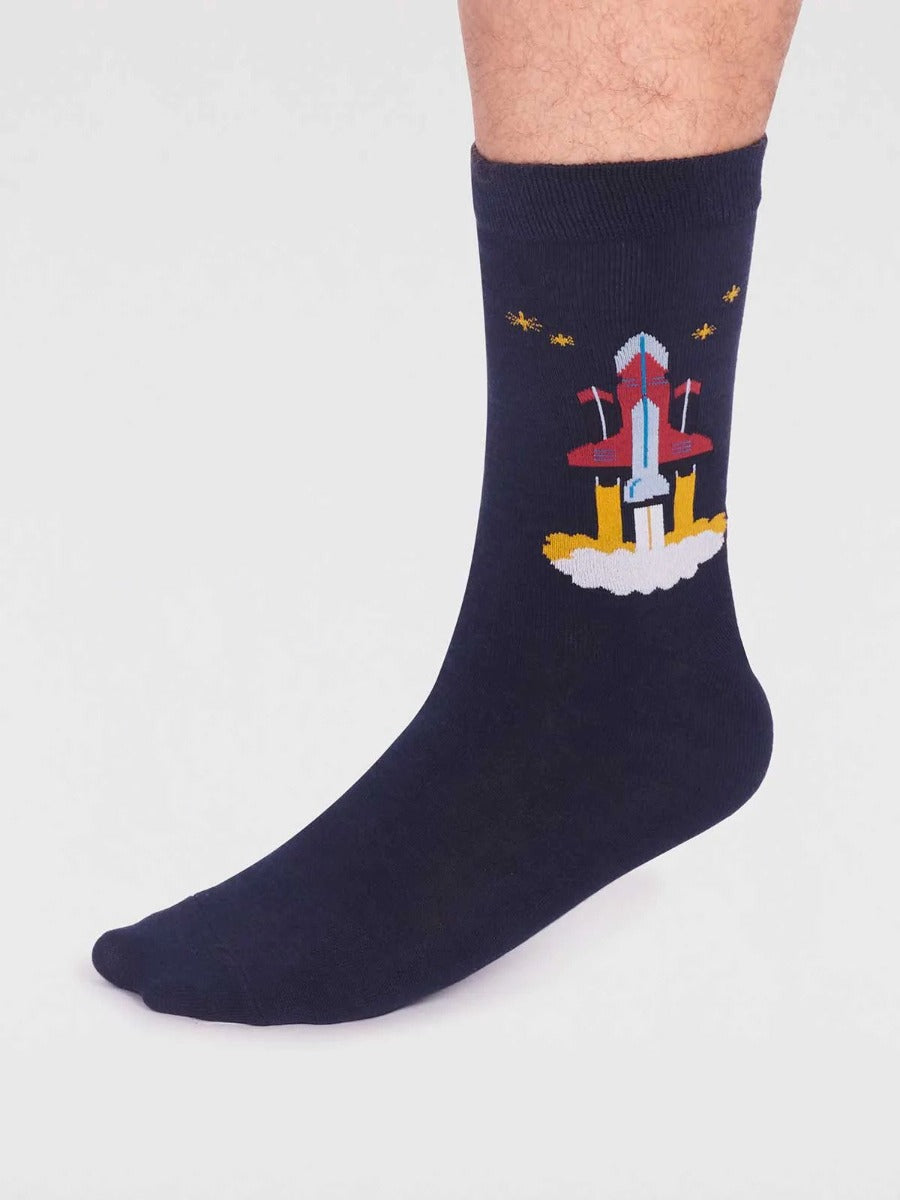 Thought | Onyx Rocket Socks - Navy