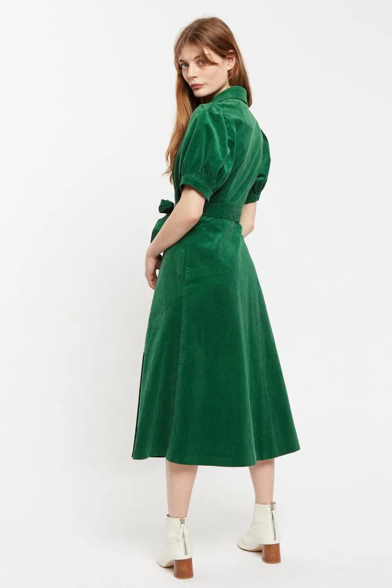 Louche | Mollie Cord Dress - Green