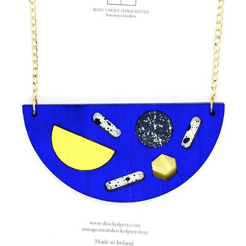 Shock Of Grey | Megashock Statement Necklace - Blue