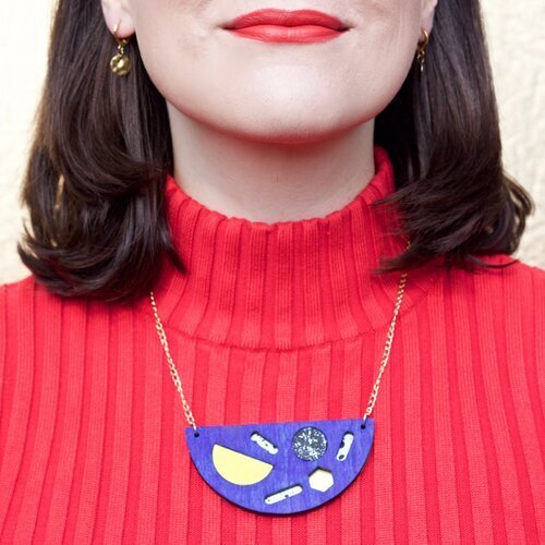 Shock Of Grey | Megashock Statement Necklace - Blue