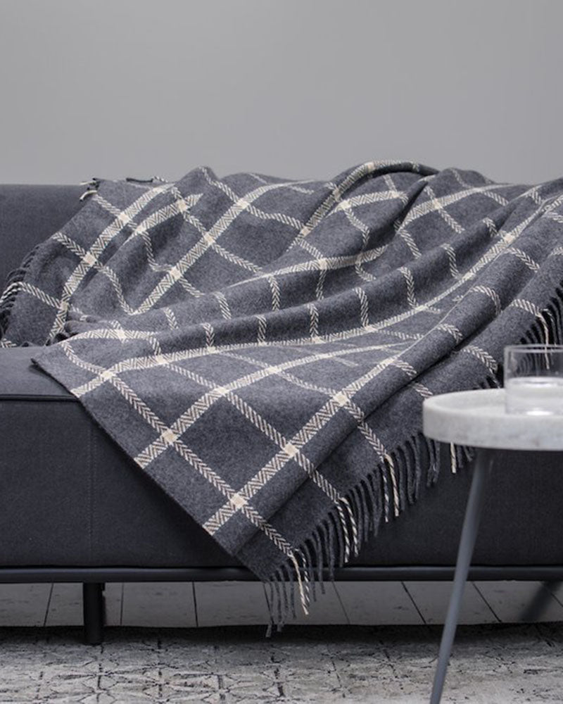 Foxford Woollen Mills The Murrisk Throw , Charcoal