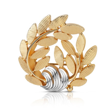 Newbridge Silverware Gold & Silver Plated Leaf Brooch