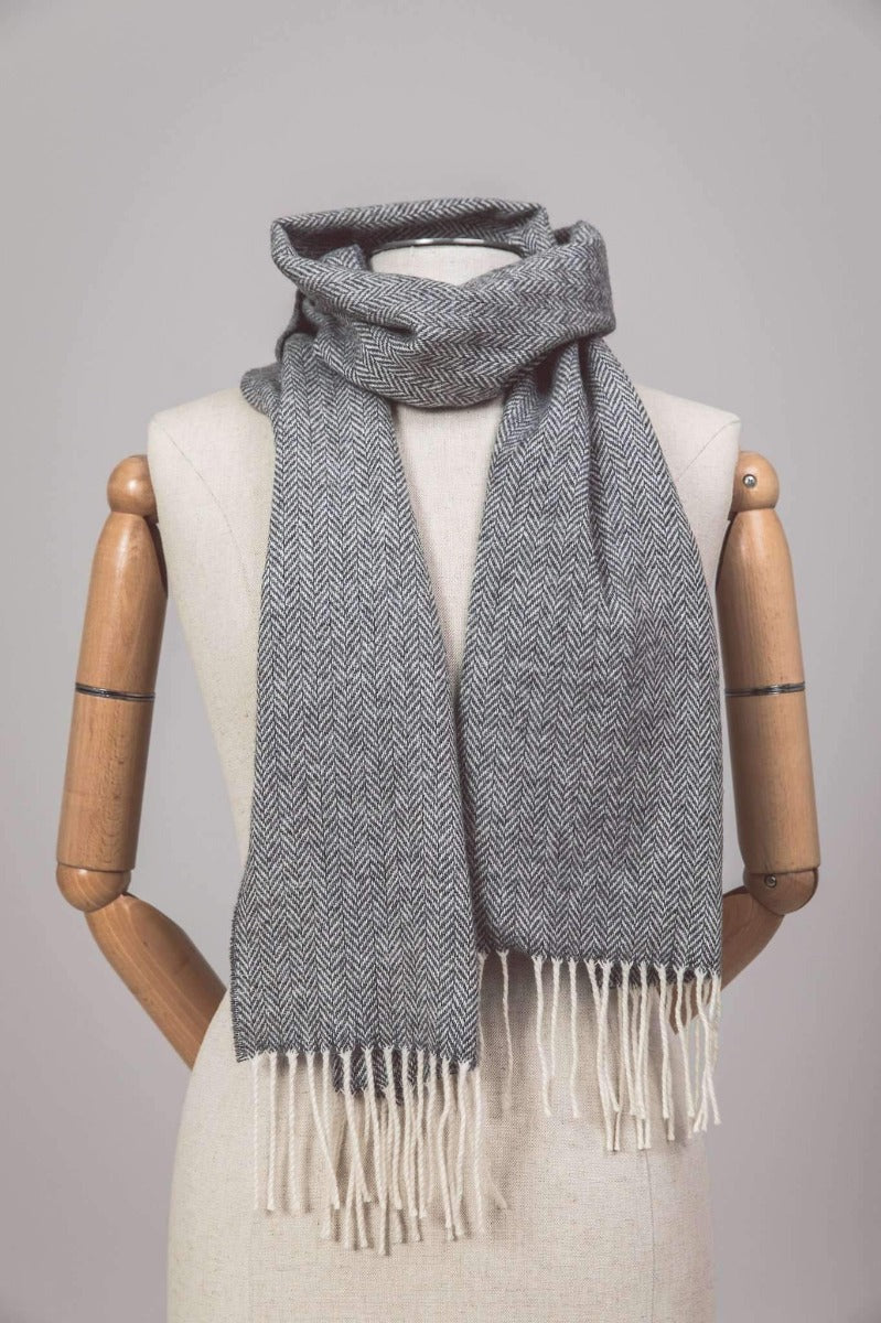 Foxford Woollen Mills | Grey Herringbone Scarf