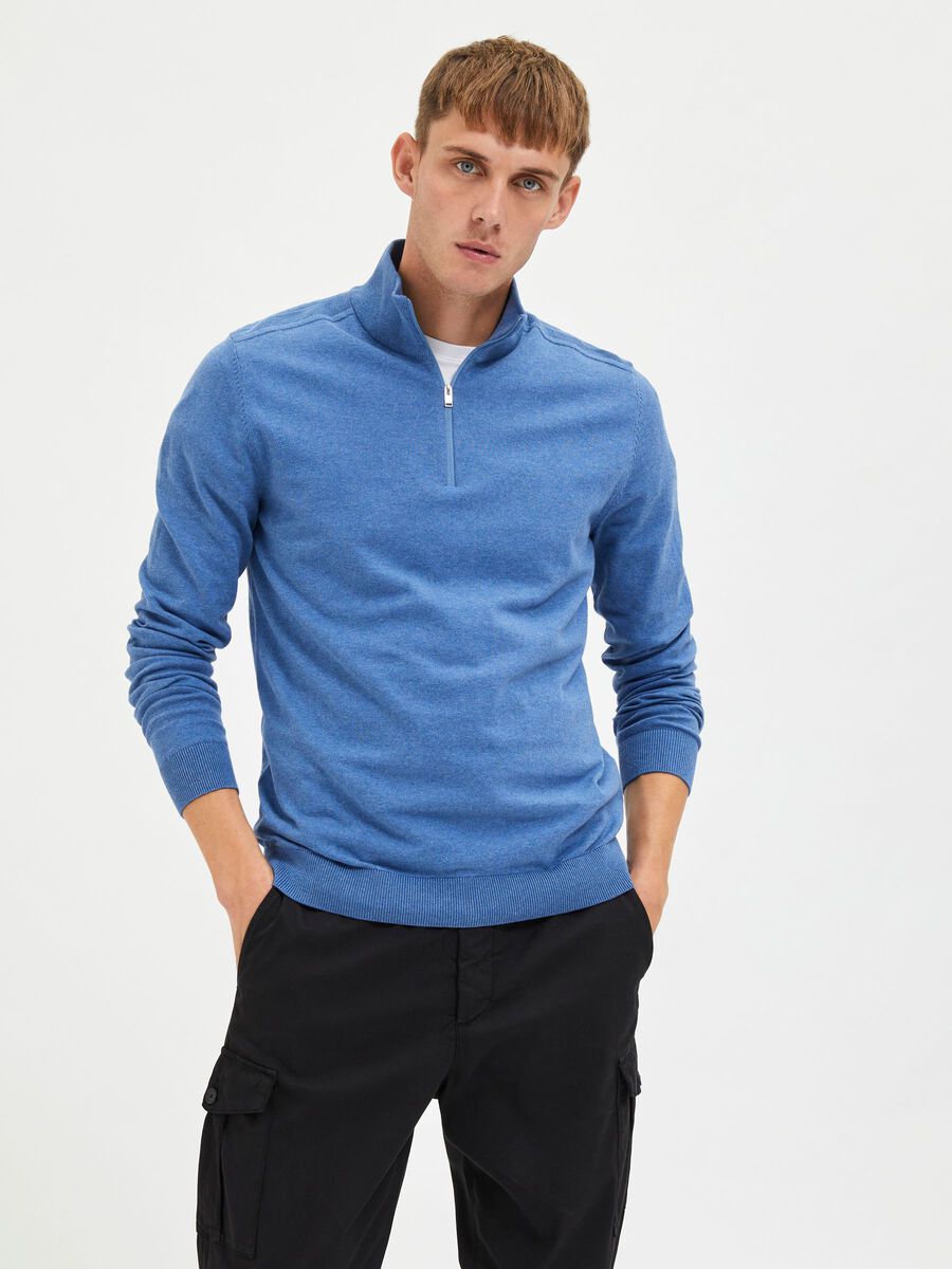 Mens navy 2024 zip cardigan