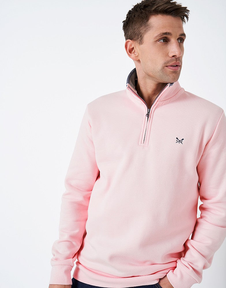 Crew Clothing Half Zip Sweater Pink