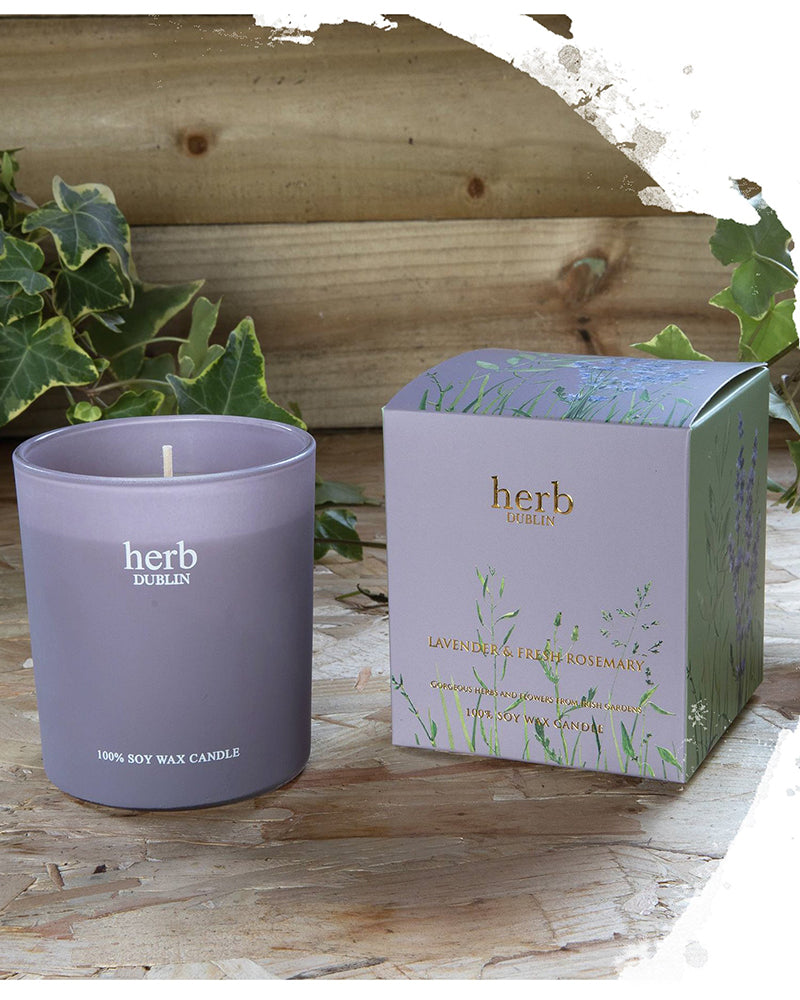 Herb Dublin | Lavender and Fresh Rosemary Boxed Candle