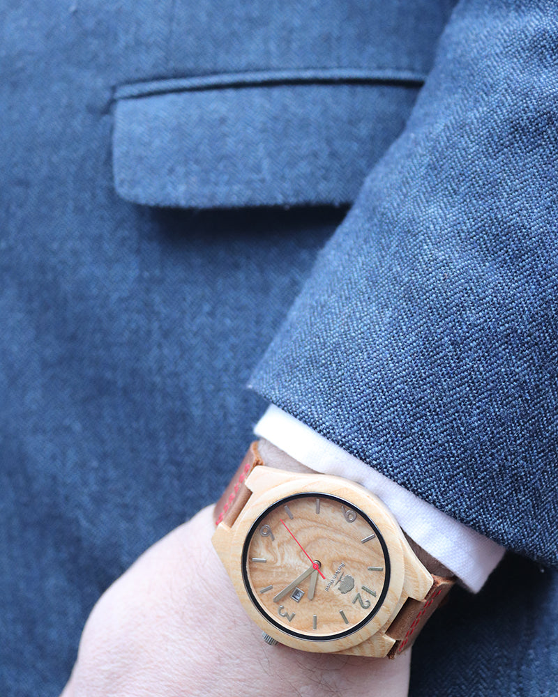 Rustech | 100% Irish Ash Wood Watch-red