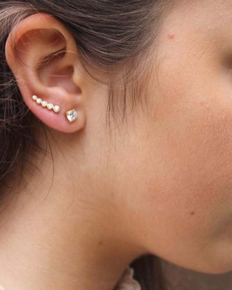 Mary-K Gold CZ Stud Earrings