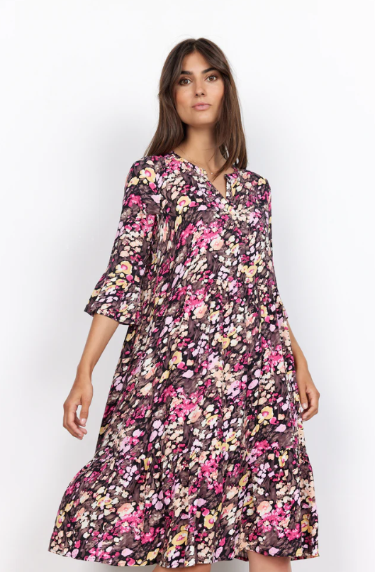 Soya Concept | Karelia Print Dress | Fuschia