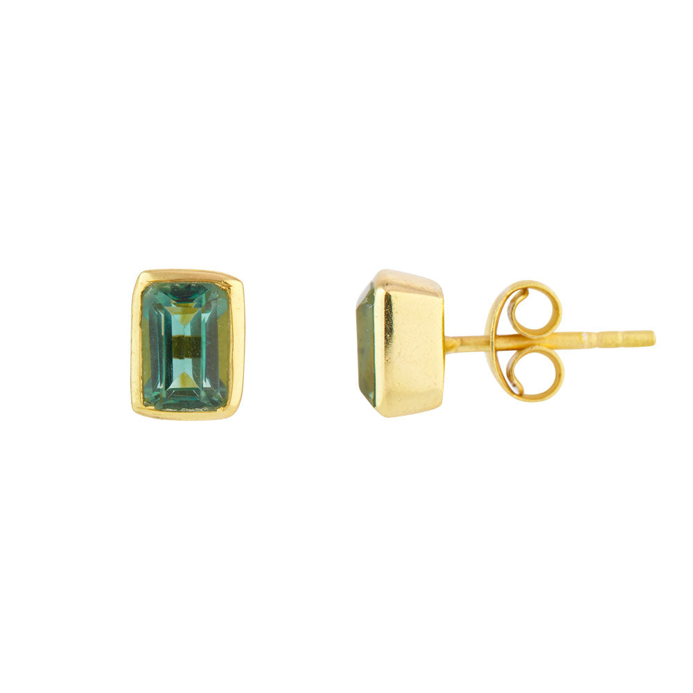 Juvi | Gold Studs - Green