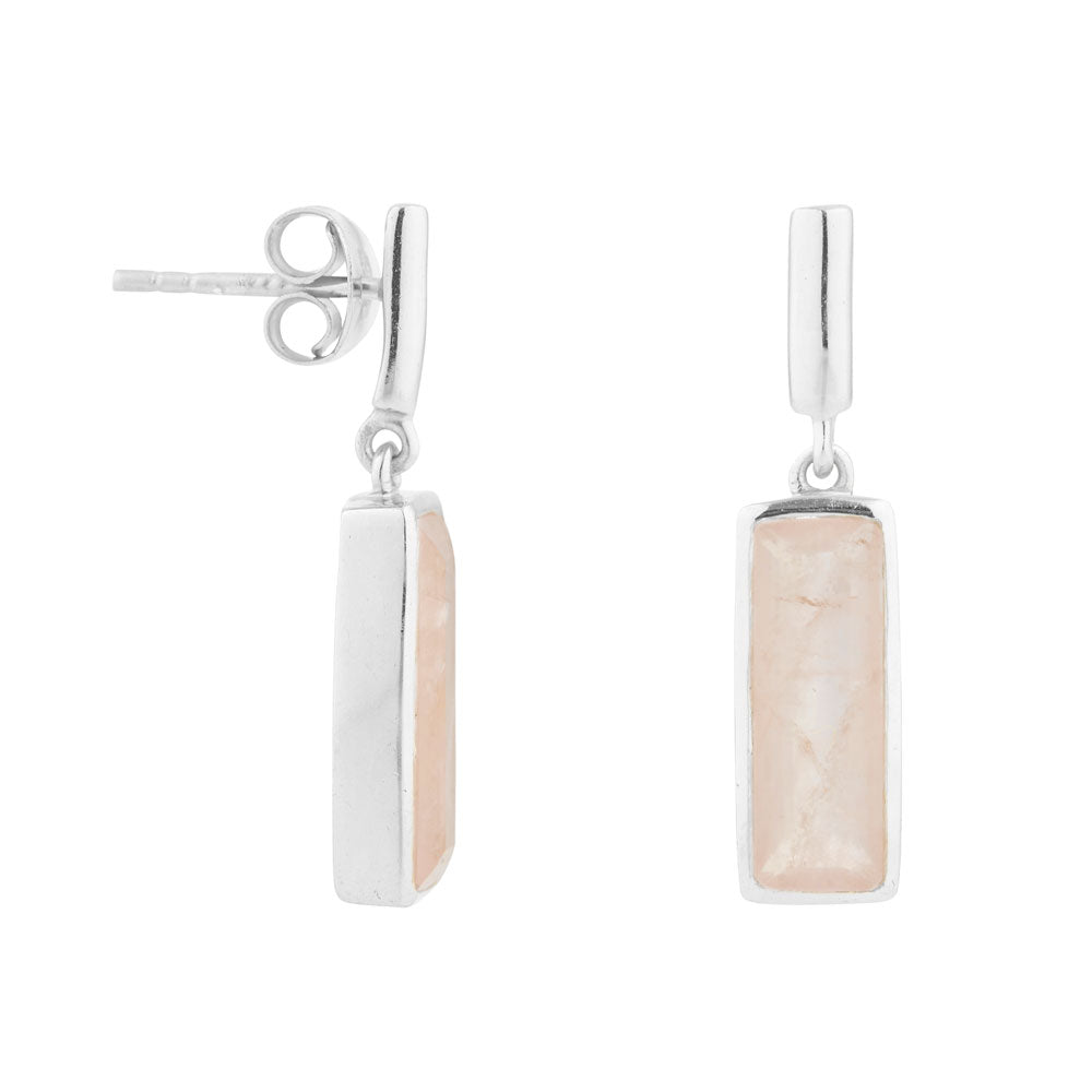 Juvi | Sterling Silver Earrings - Rose Quartz