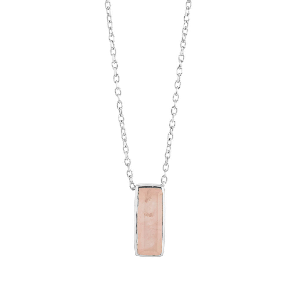 Juvi | Sterling Silver Pendant - Rose Quartz