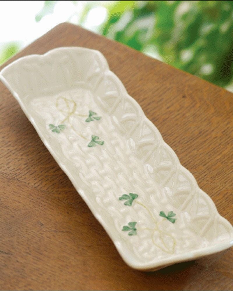 Belleek Shamrock Mint Tray