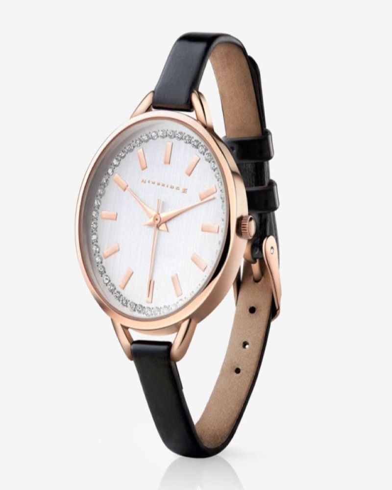 Newbridge Silverware Ladies Watch Round Face Black