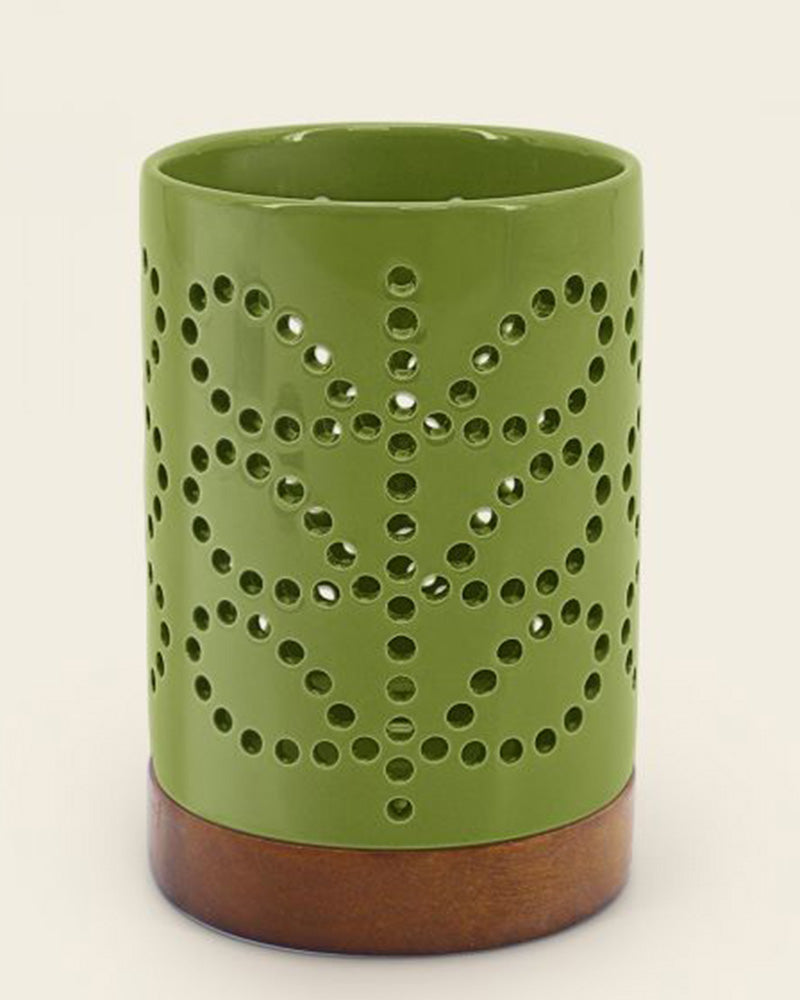 Orla Kiely | Linear Stem Ceramic Lantern -Olive