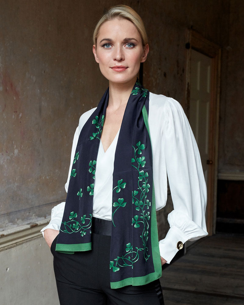 Patrick Francis | Shamrock Sprig Silk Scarf