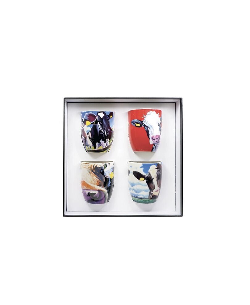 Tipperary Crystal | Eoin O Connor Cow S/4 Mugs