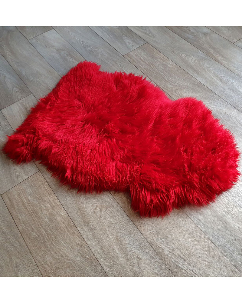 Sheepskin Rug , Red