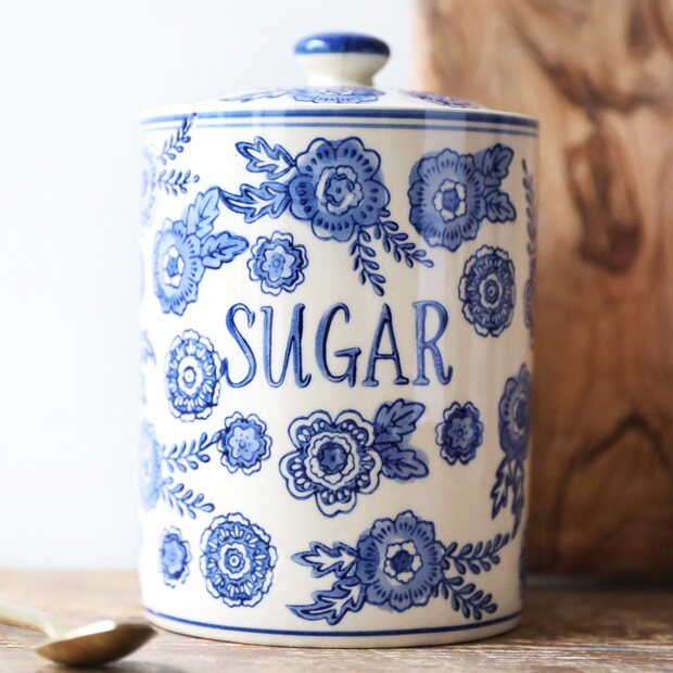Sass and Belle| Blue Willow Sugar Storage Jar