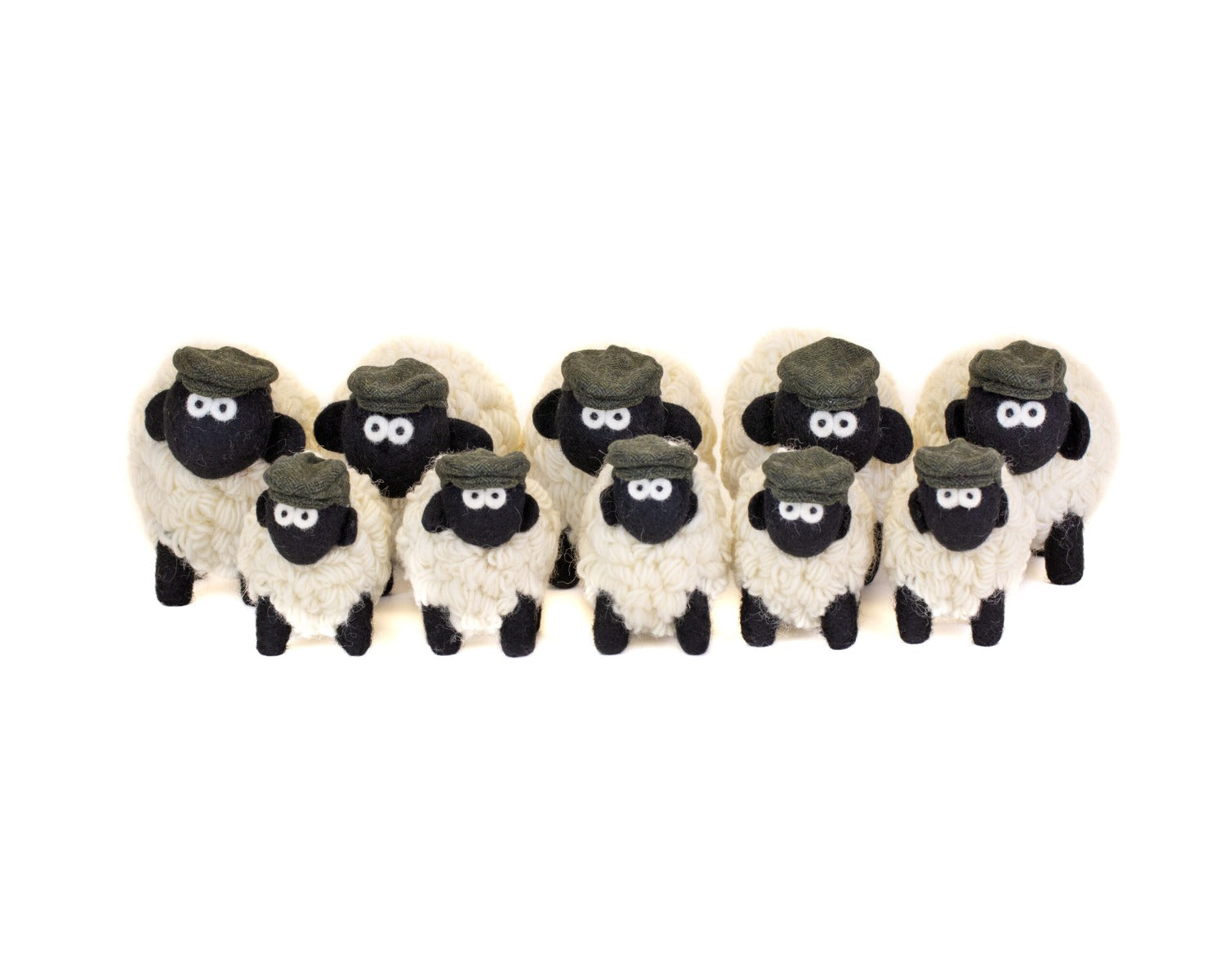 Knitted Mountain Sheep Collectible with Flat Cap