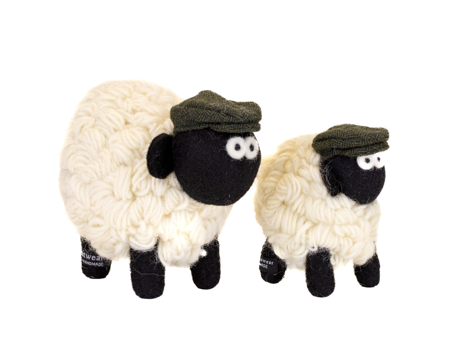 Knitted Mountain Sheep Collectible with Flat Cap
