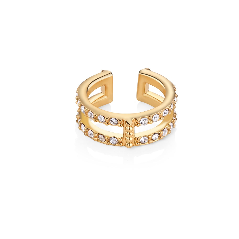 Newbridge Silverware | Single Cuff Earring Clear Stones