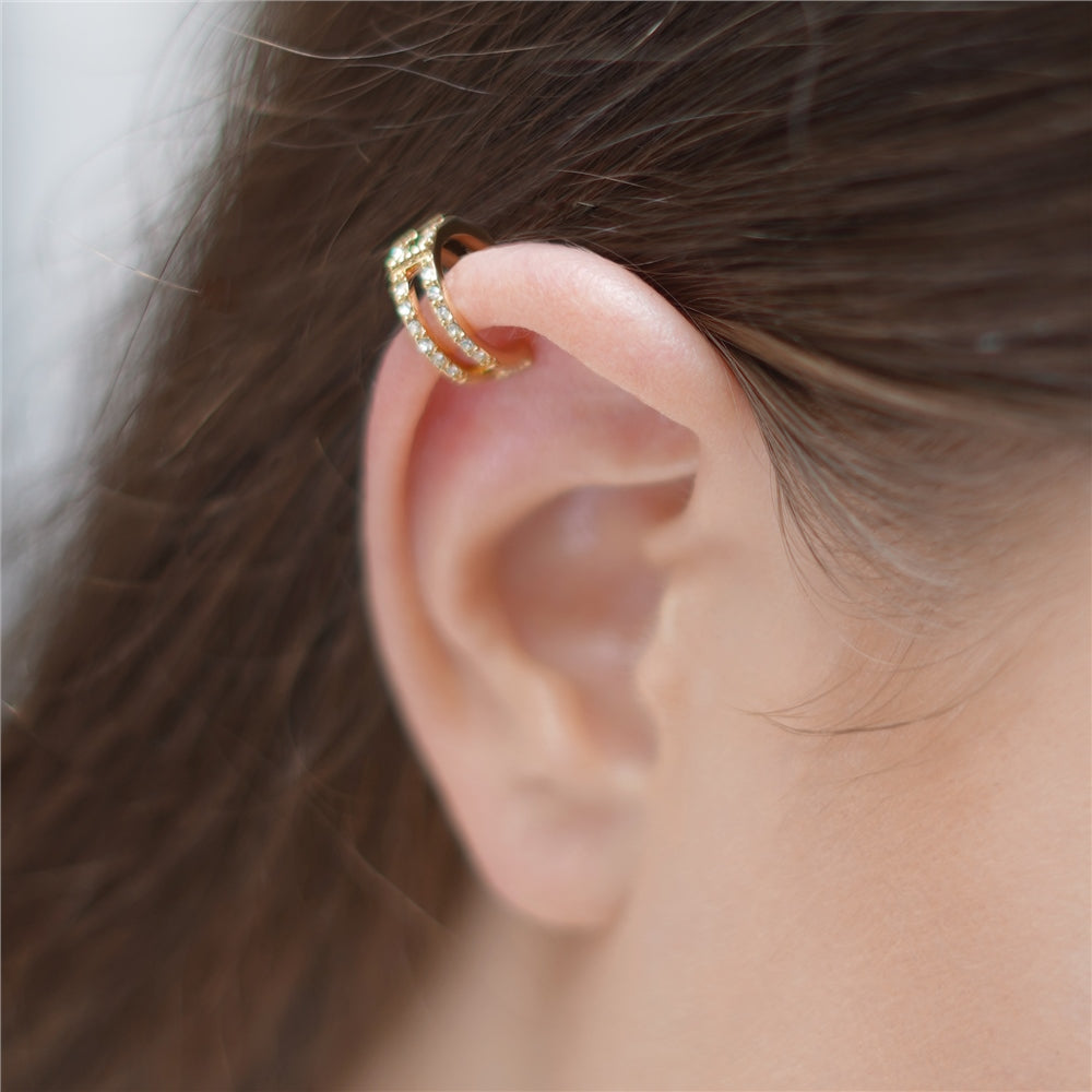 Newbridge Silverware | Single Cuff Earring Clear Stones