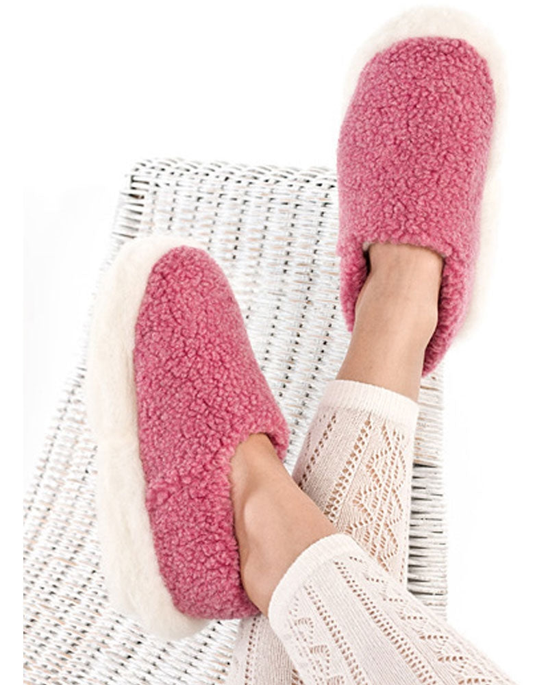 Merino Wool Slippers , Pink
