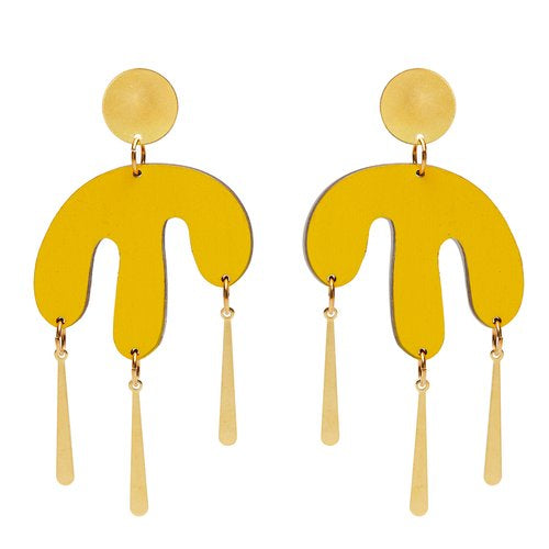 Shock Of Grey | Megamelt Earrings - Yellow