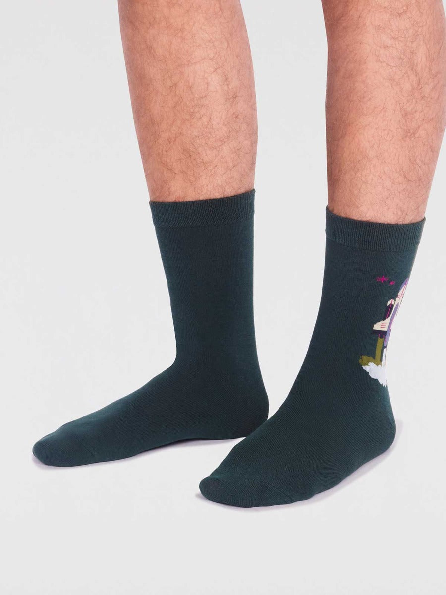 Thought | Onyx Rocket Socks - Forest Green