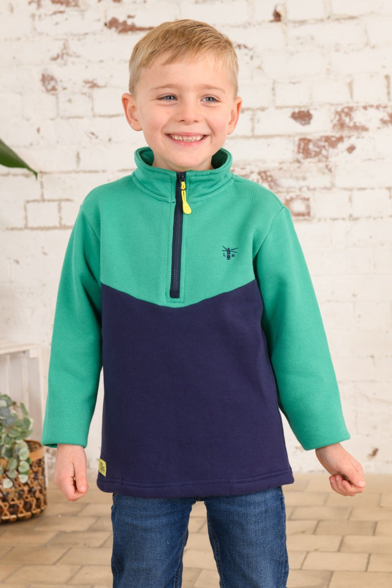 Lighthouse Riley Half Zip Top , Green / Navy