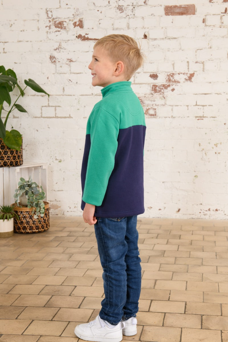 Lighthouse Riley Half Zip Top , Green / Navy