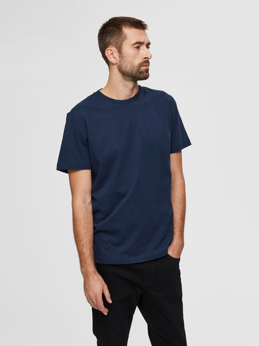 Selected Homme | Cotton T-Shirt | Navy