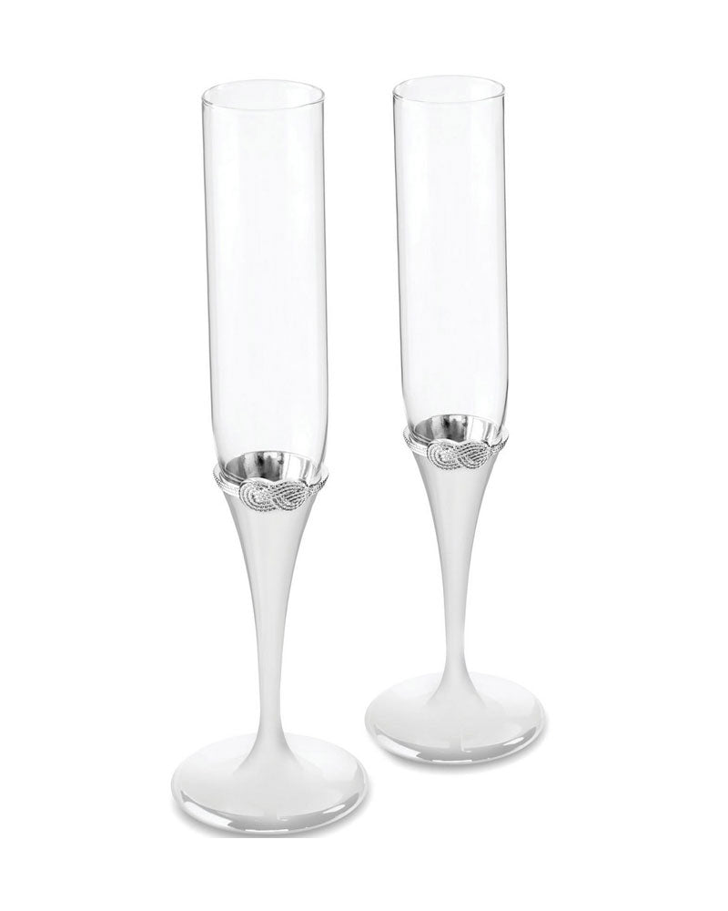 Vera Wang | Infinity Toasting Flute Pair | Silver